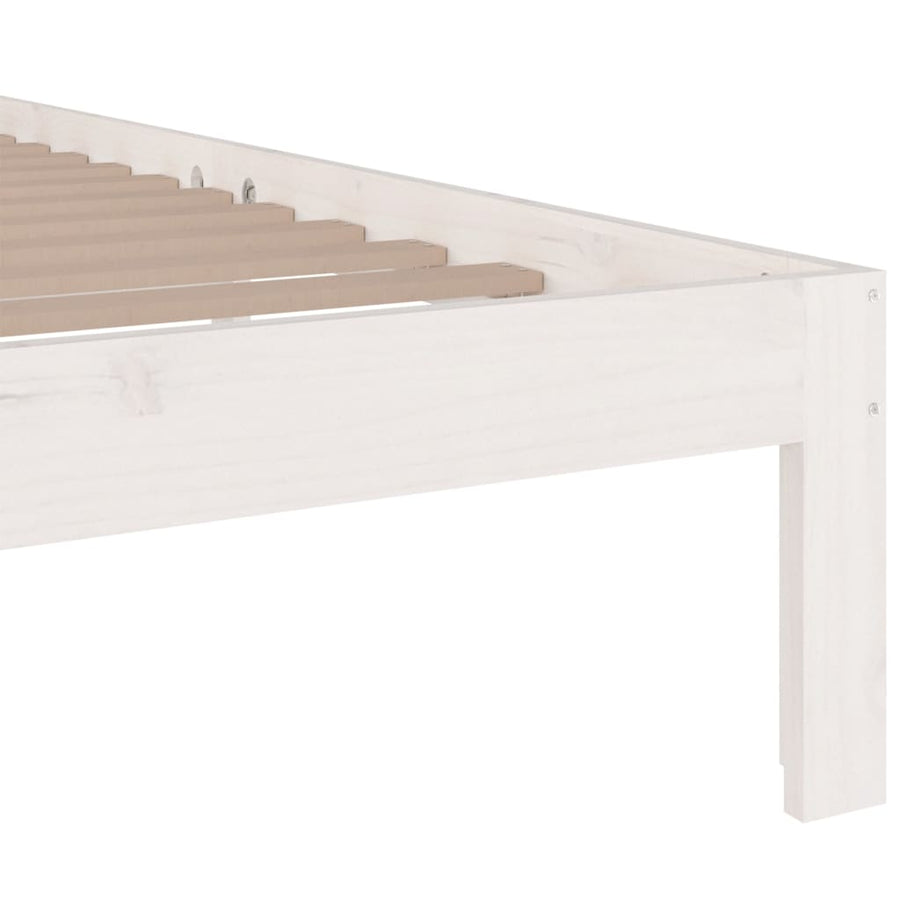 Bedframe Massief Hout King Size 150 x 200 cm Wit