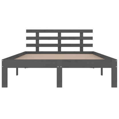 Bedframe massief hout grijs 150x200 cm