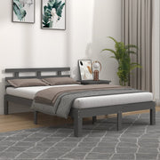 Bedframe massief grenenhout grijs 150x200 cm