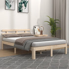 Bedframe Massief Hout 160 x 200 cm Naturel