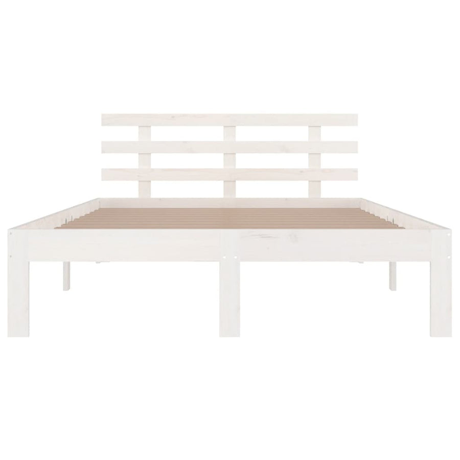 Bedframe Massief Hout 160 x 200 cm Wit