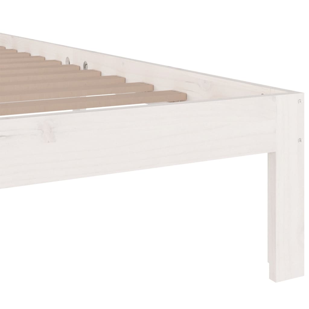 Bedframe Massief Hout 160 x 200 cm Wit