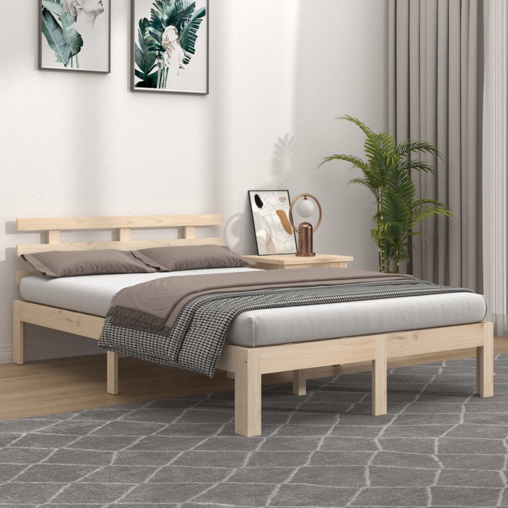 Bedframe zonder matras massief hout 200x200 cm