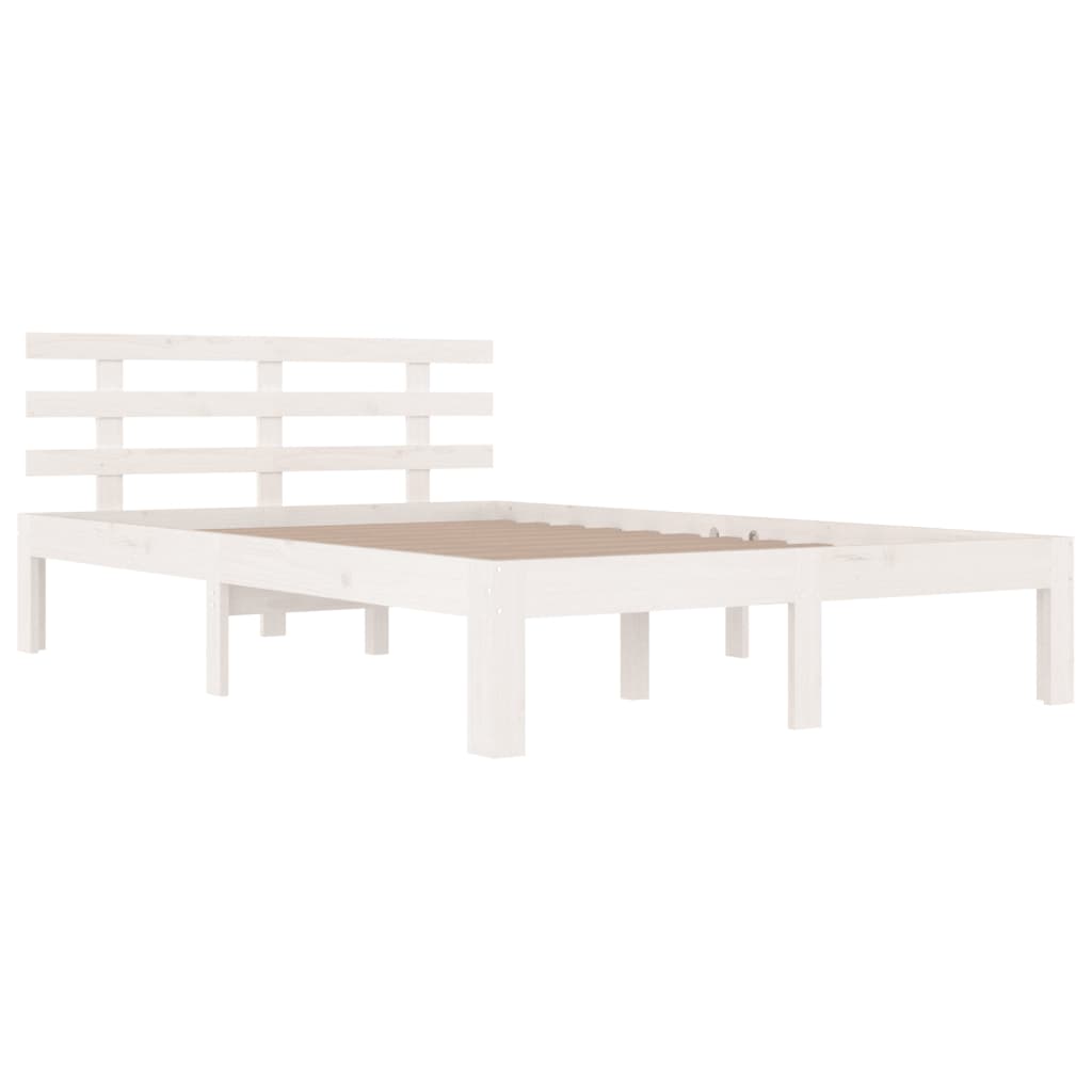 Bedframe Massief Hout 200 x 200 cm Wit