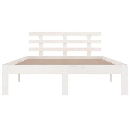 Bedframe Massief Hout 200 x 200 cm Wit