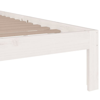 Bedframe Massief Hout 200 x 200 cm Wit