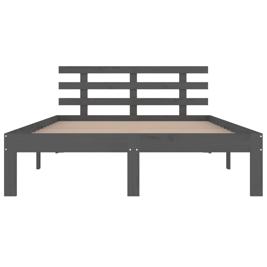 Bedframe Massief Hout 200 x 200 cm Grijs