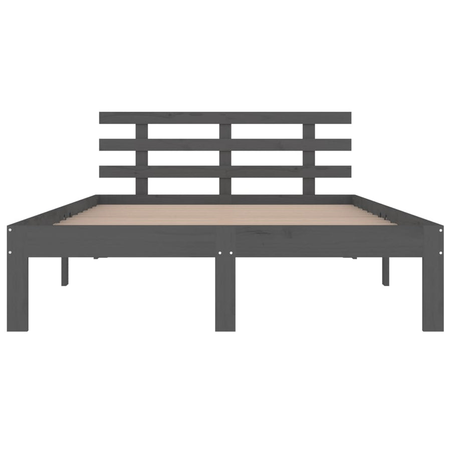 Bedframe Massief Hout 200 x 200 cm Grijs
