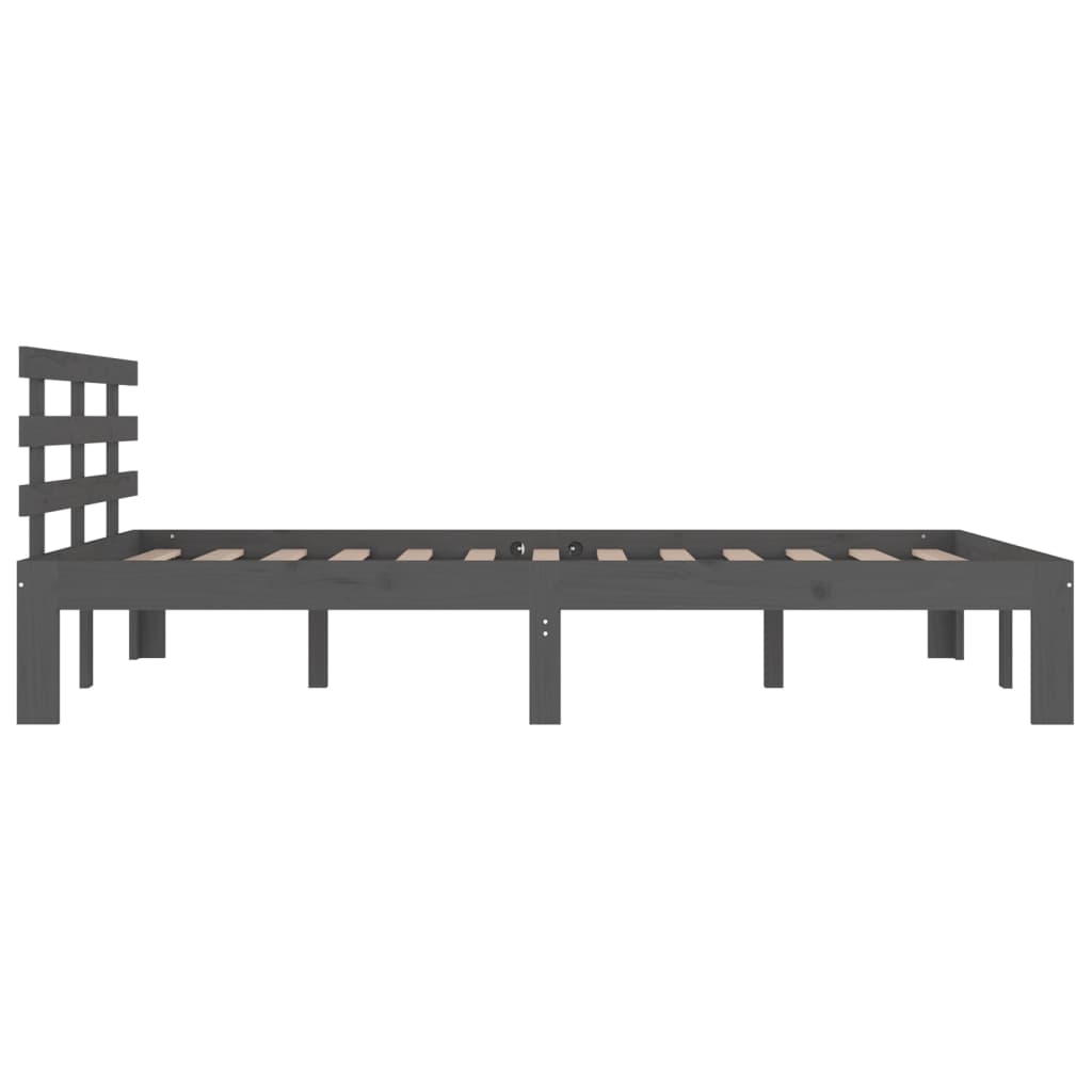 Bedframe Massief Hout 200 x 200 cm Grijs