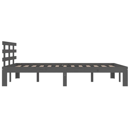 Bedframe Massief Hout 200 x 200 cm Grijs