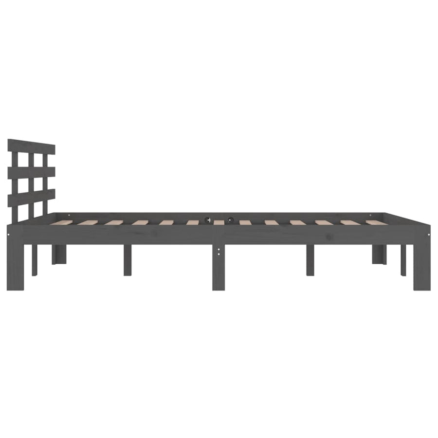 Bedframe Massief Hout 200 x 200 cm Grijs