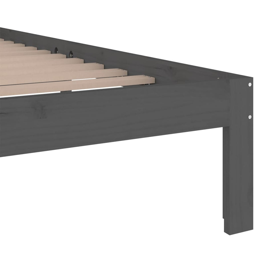 Bedframe Massief Hout 200 x 200 cm Grijs