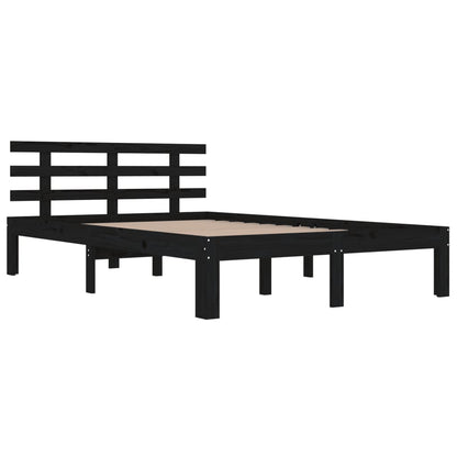 Bedframe Massief Hout 200 x 200 cm Zwart
