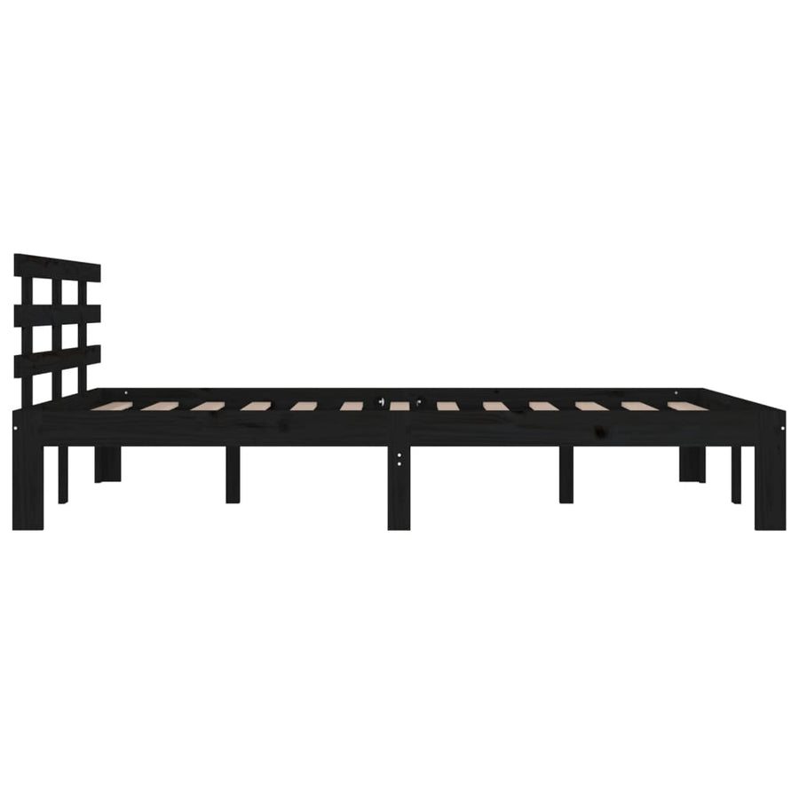 Bedframe Massief Hout 200 x 200 cm Zwart