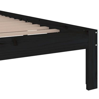 Bedframe Massief Hout 200 x 200 cm Zwart