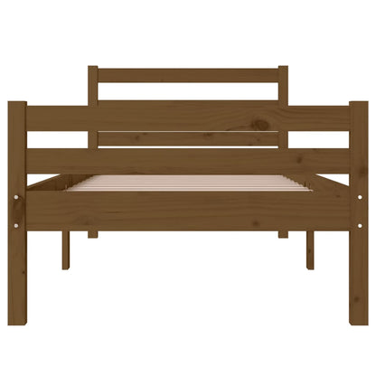 Bedframe Massief Hout Small Single 75 x 190 cm Honingbruin