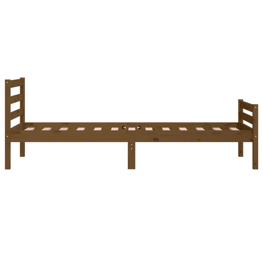 Bedframe Massief Hout Small Single 75 x 190 cm Honingbruin