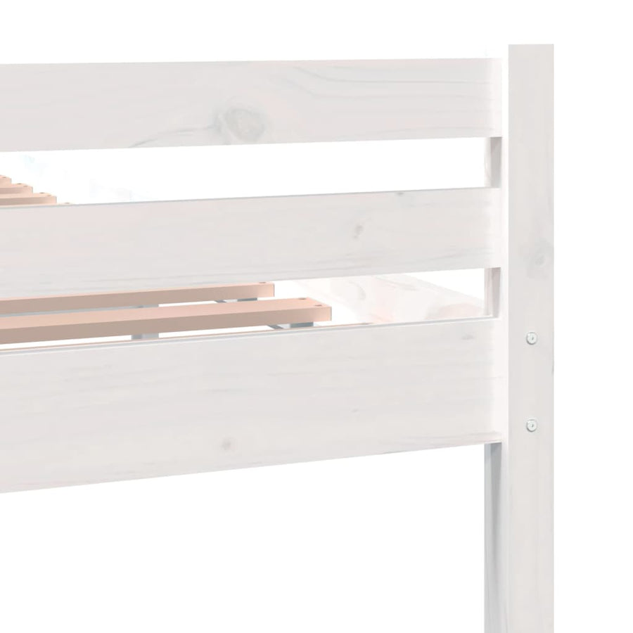 Bedframe Massief Hout Double 135 x 190 cm Wit