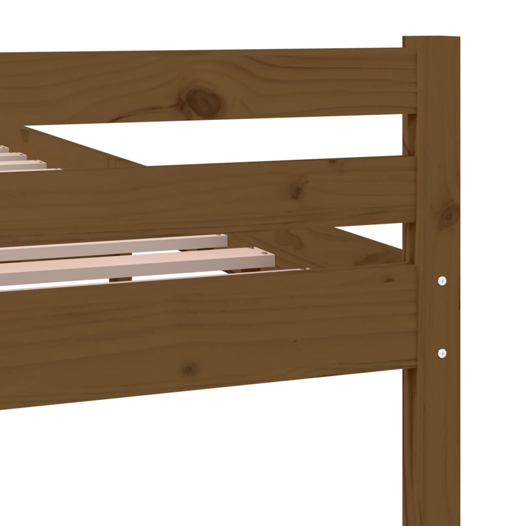 Bedframe Massief Hout Double 135 x 190 cm Honingbruin