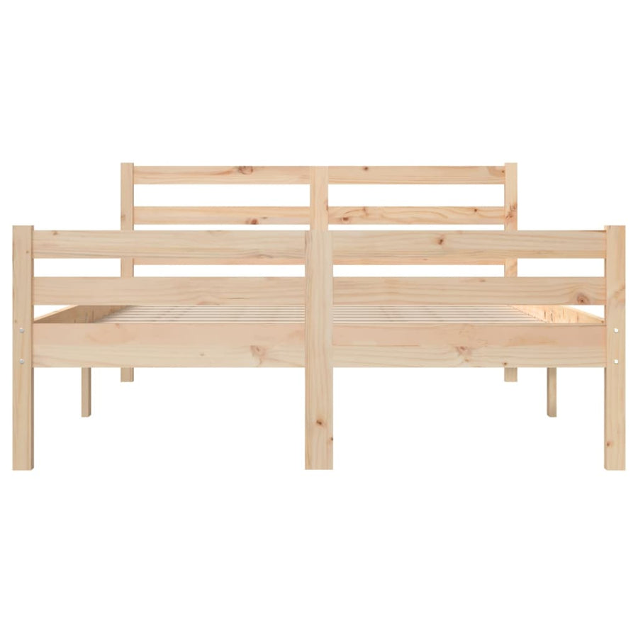 Bedframe Massief Hout 140 x 190 cm Naturel