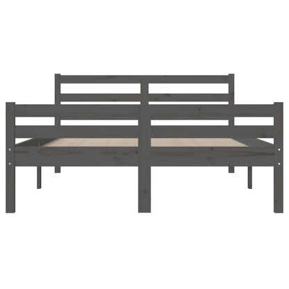 Bedframe Massief Hout 140 x 190 cm Grijs