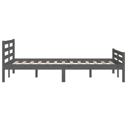 Bedframe Massief Hout 140 x 190 cm Grijs