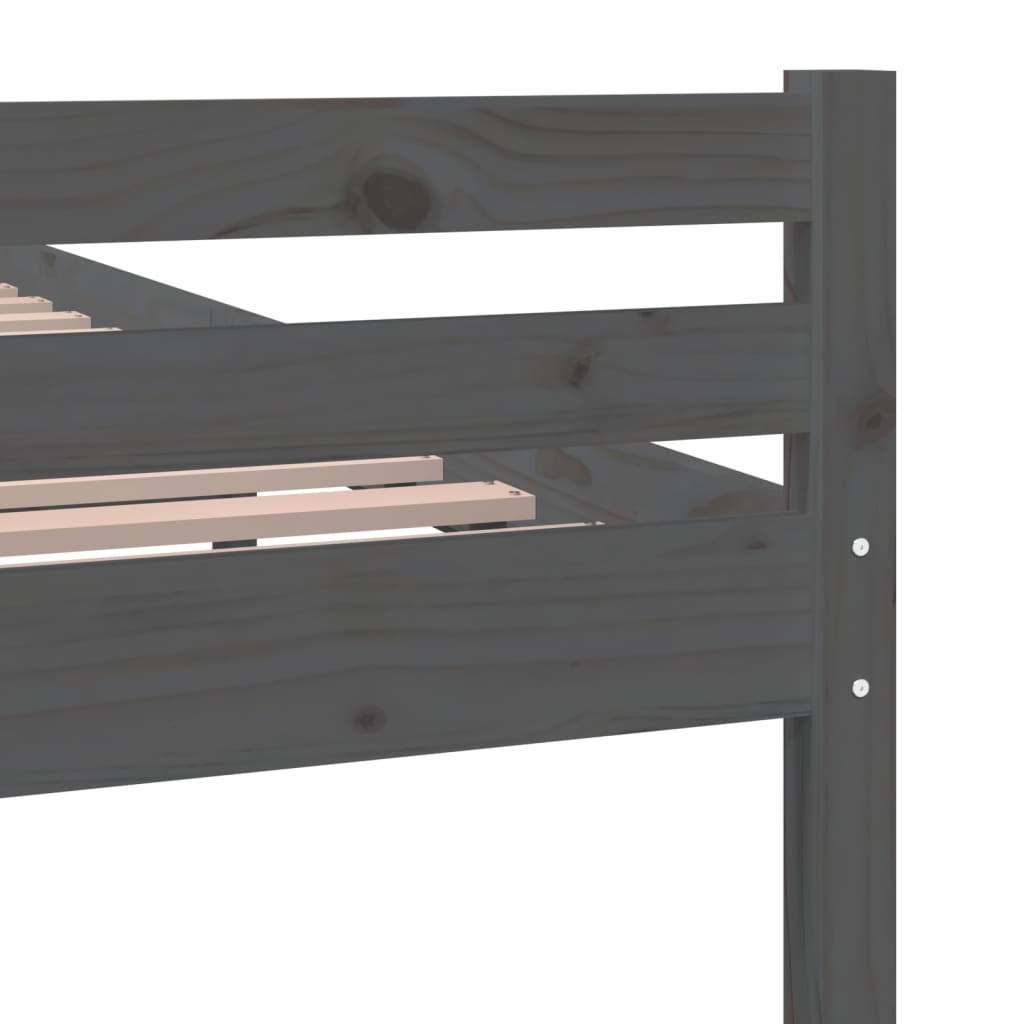 Bedframe Massief Hout 140 x 190 cm Grijs