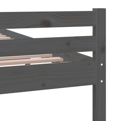 Bedframe Massief Hout 140 x 190 cm Grijs