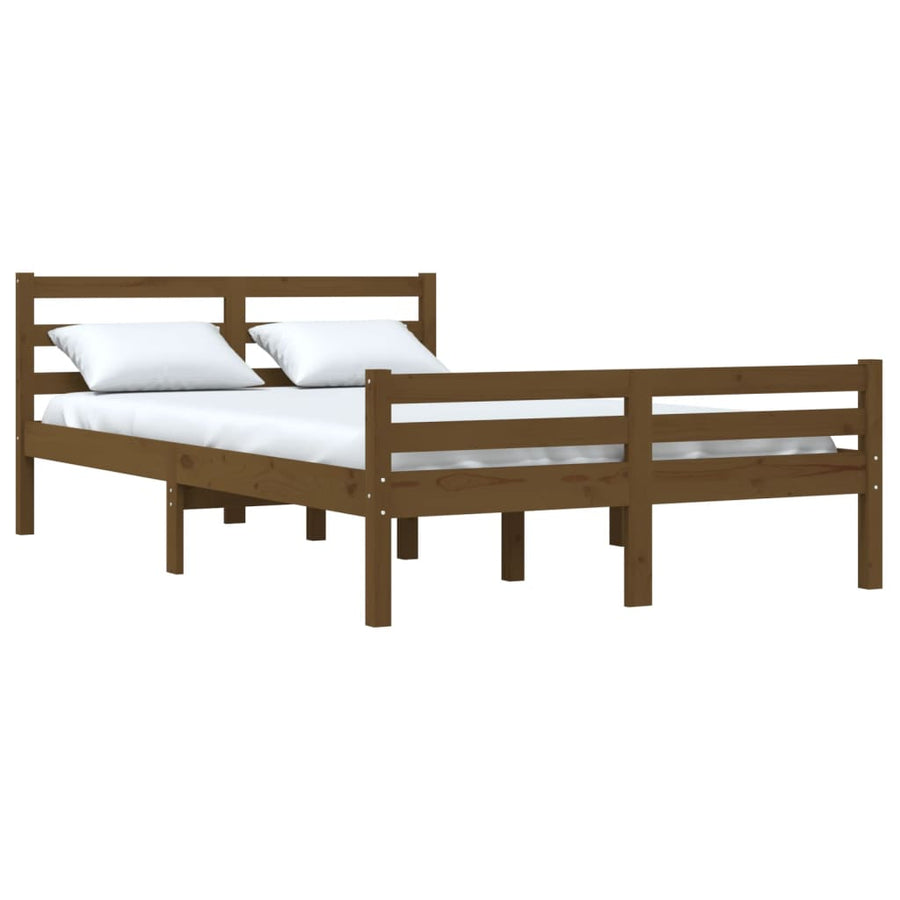 Bedframe Massief Hout 140 x 190 cm Honingbruin