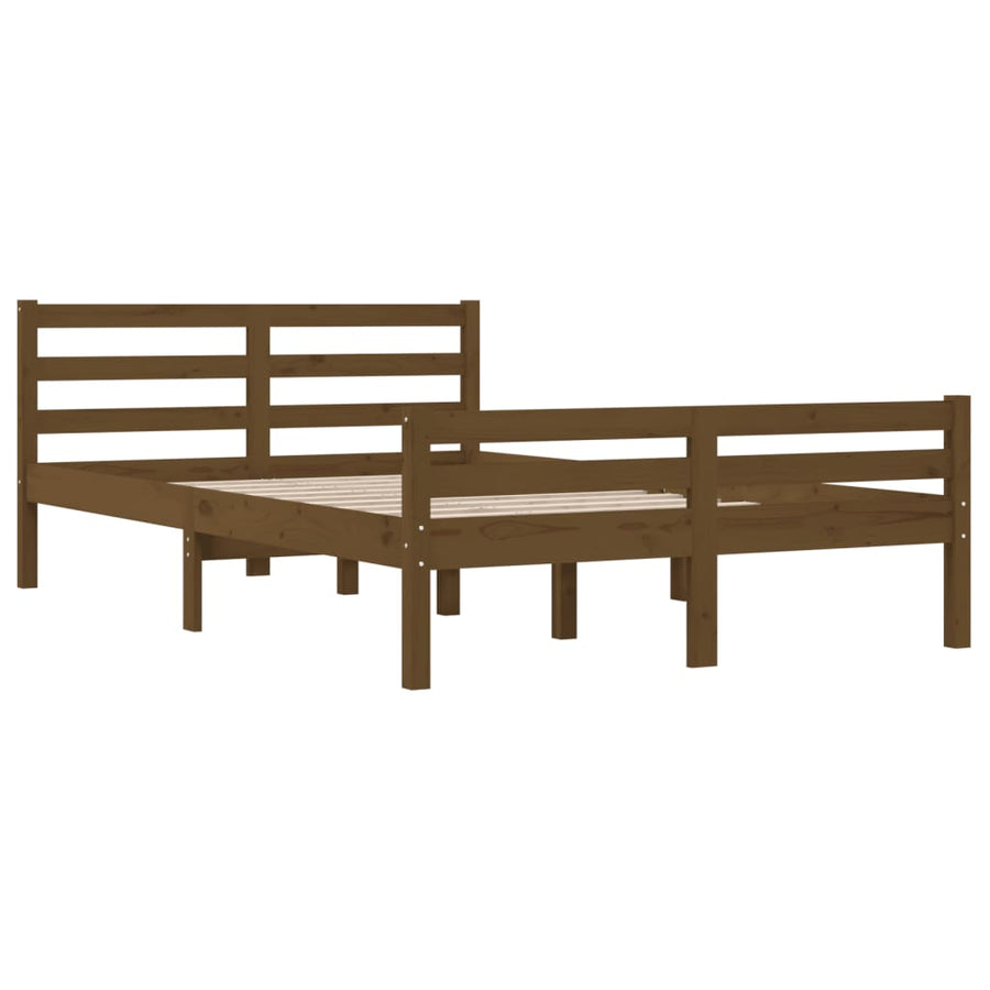 Bedframe Massief Hout 140 x 190 cm Honingbruin