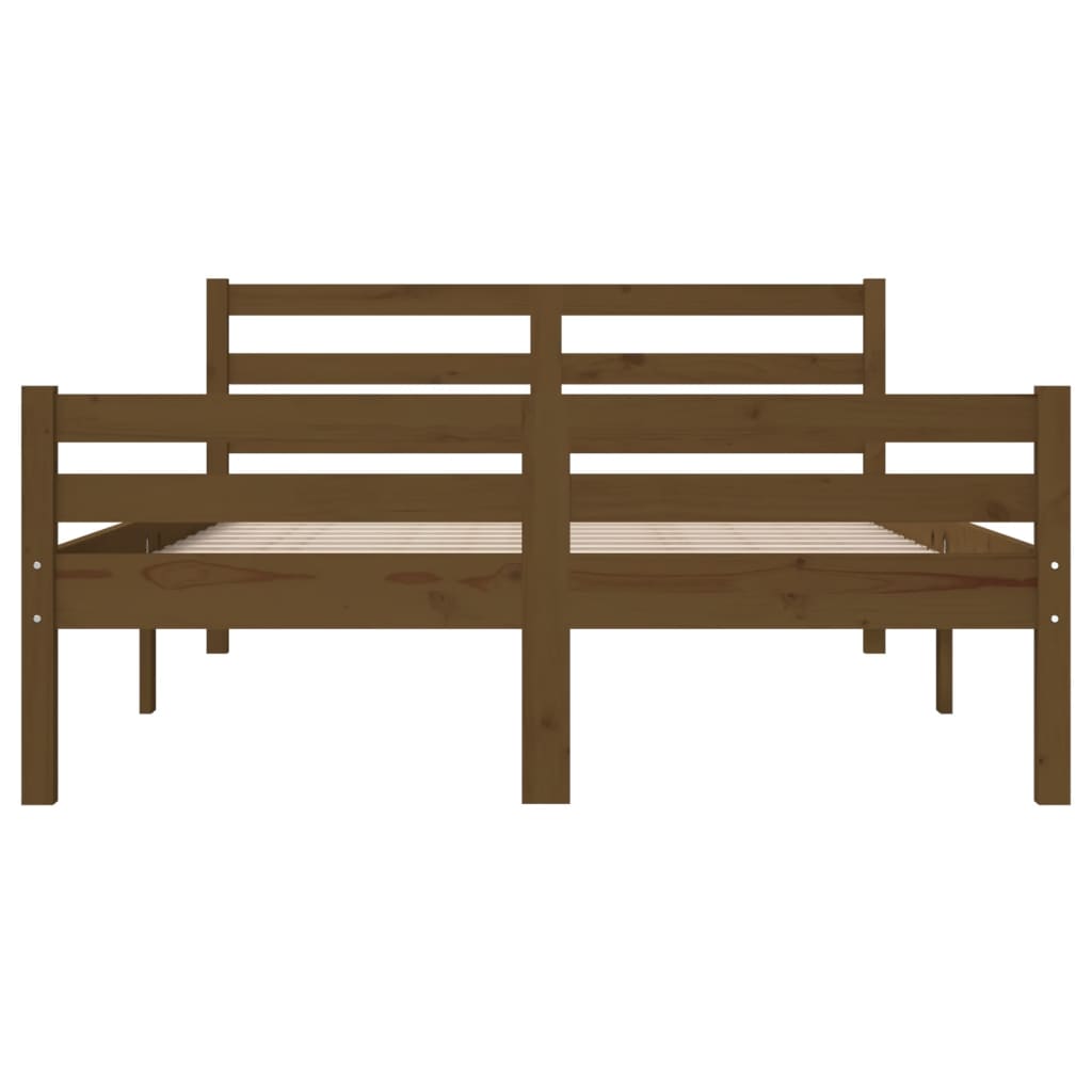 Bedframe Massief Hout 140 x 190 cm Honingbruin