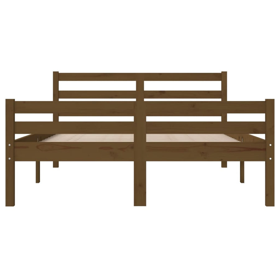 Bedframe Massief Hout 140 x 190 cm Honingbruin