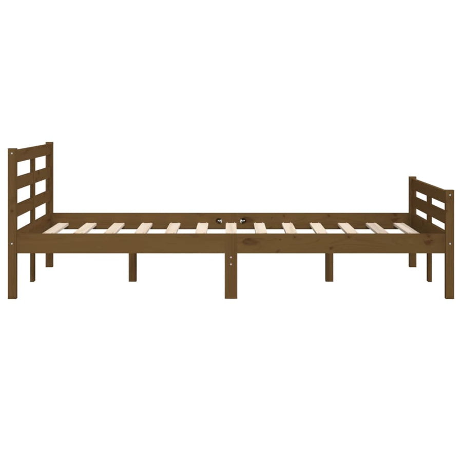 Bedframe Massief Hout 140 x 190 cm Honingbruin