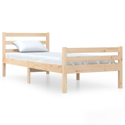 Bedframe Massief Hout 90 x 200 cm Naturel