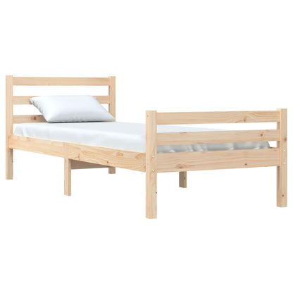 Bedframe Massief Hout 90 x 200 cm Naturel