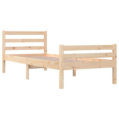 Bedframe Massief Hout 90 x 200 cm Naturel