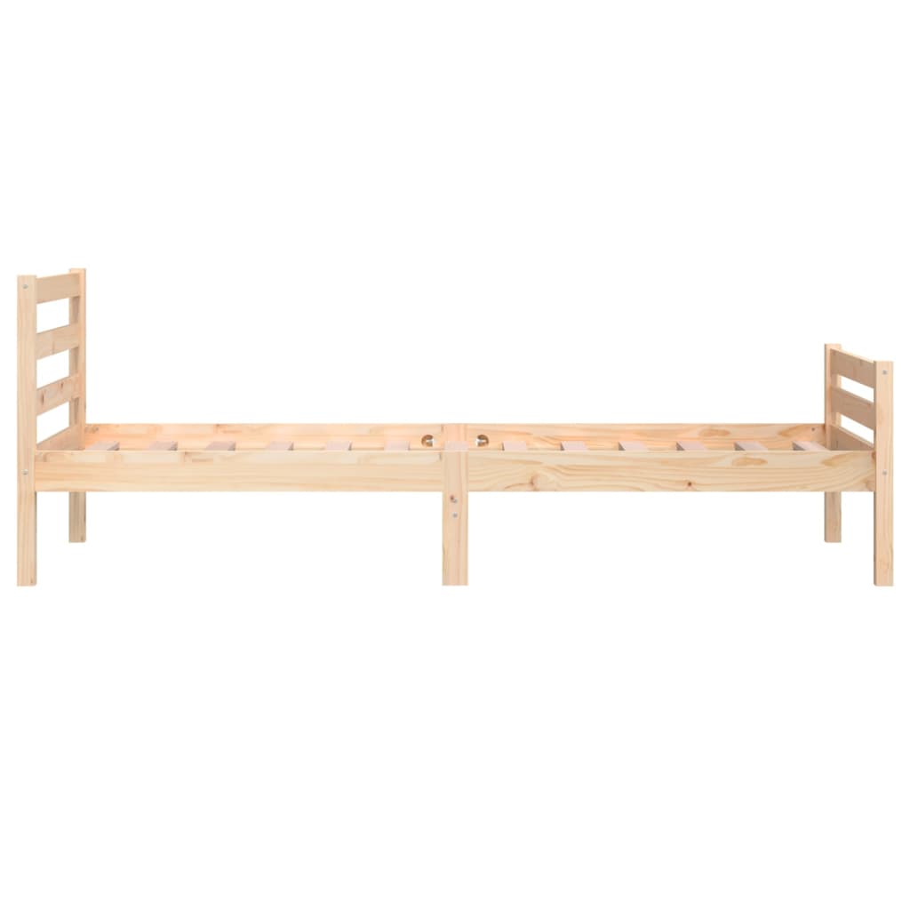 Bedframe Massief Hout 90 x 200 cm Naturel