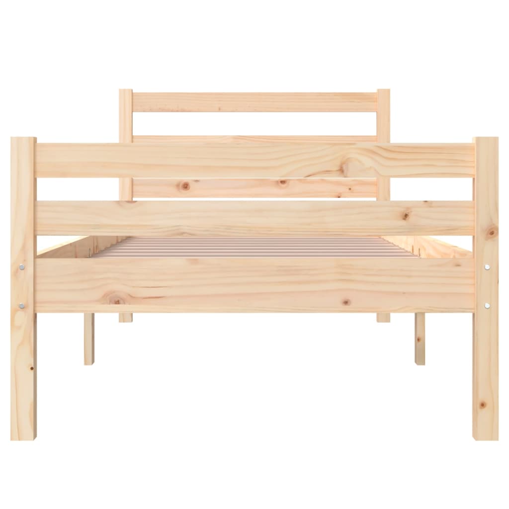 Bedframe Massief Hout 100 x 200 cm Naturel