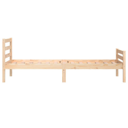 Bedframe Massief Hout 100 x 200 cm Naturel
