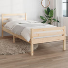 Bedframe Massief Hout 100 x 200 cm Naturel