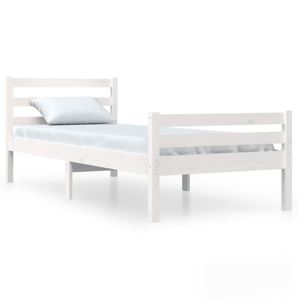 Bedframe Massief Hout 100 x 200 cm Wit