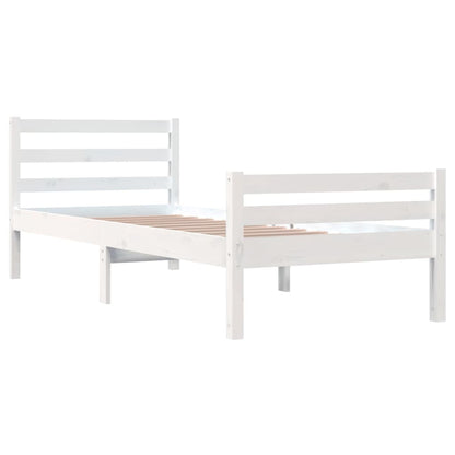 Bedframe Massief Hout 100 x 200 cm Wit