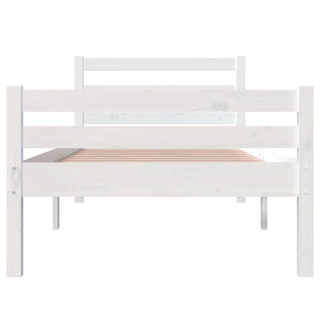 Bedframe Massief Hout 100 x 200 cm Wit