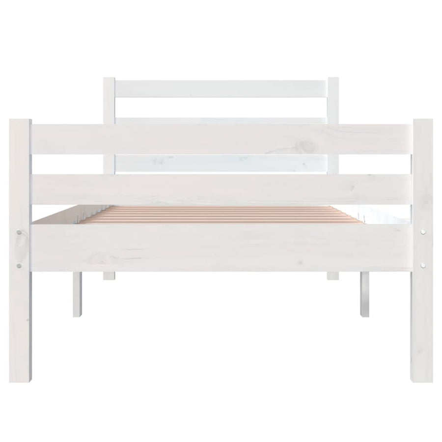 Bedframe Massief Hout 100 x 200 cm Wit