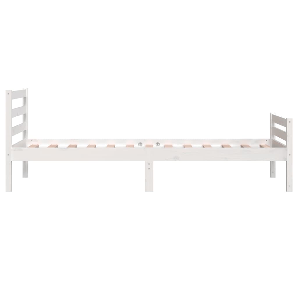 Bedframe Massief Hout 100 x 200 cm Wit