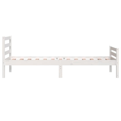 Bedframe Massief Hout 100 x 200 cm Wit