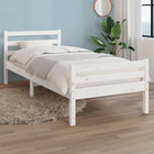 Bedframe Massief Hout 100 x 200 cm Wit