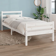 Solid pine wood bed frame white 100x200 cm