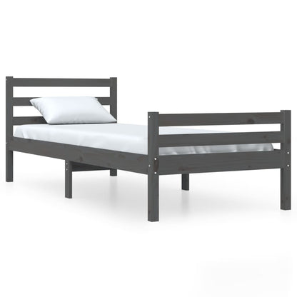 Bedframe Massief Hout 100 x 200 cm Grijs