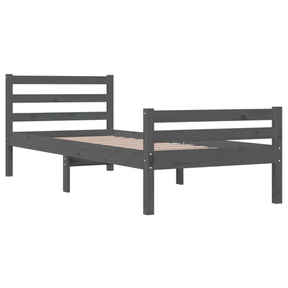 Bedframe Massief Hout 100 x 200 cm Grijs